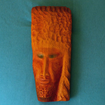 Sculpture titled "State of Mind "Warr…" by Jinjan Cambal, Original Artwork, Wood