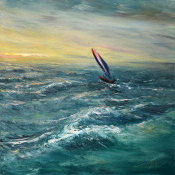 Картина под названием "The ocean III" - Jinzuo, Подлинное произведение искусства, Масло