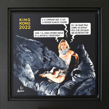 Arts numériques intitulée "King Kong 2022" par Jipedan, Œuvre d'art originale, Peinture numérique Monté sur Autre panneau ri…