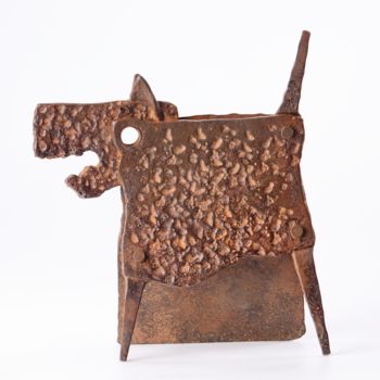 Скульптура под названием "Dog Rusty" - Jiri Genov, Подлинное произведение искусства, Металлы