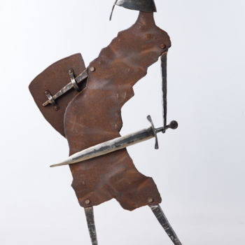 Escultura titulada "Knight Defender" por Jiri Genov, Obra de arte original, Metales