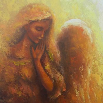 Painting titled "ANGELIC TENDERNESS" by Jiří Petr, Original Artwork, Oil