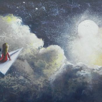 Painting titled "LIGHT ROUTE" by Jiří Petr, Original Artwork, Oil