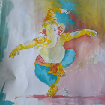 Painting titled "Shree Ganesha" by Jitendra Bharti, Original Artwork, Oil