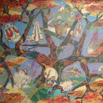 Painting titled "The tree of life" by Jivko Ianev, Original Artwork, Oil