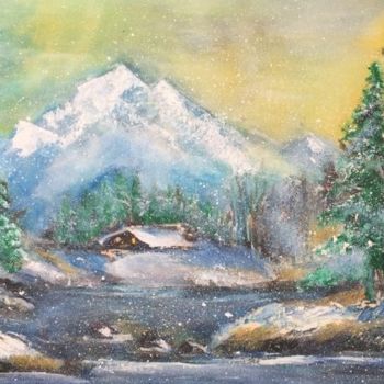 Painting titled "зима" by Monika Beluchi, Original Artwork, Oil