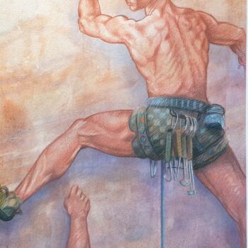 Painting titled "Michelangelo" by Jj. Kerouman, Original Artwork, Ink
