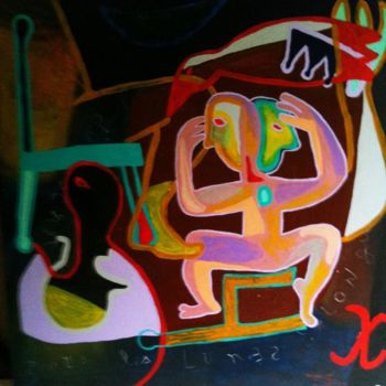 Painting titled "sous les lunes oblo…" by Jean-Jacques Corriger, Original Artwork