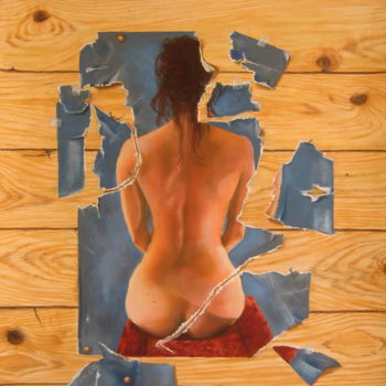 Peinture intitulée "Déchirée" par Josette Francois, Œuvre d'art originale, Pastel