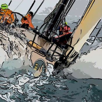 Arts numériques intitulée "Sailing In A Storm" par Jack Cash Jr, Œuvre d'art originale