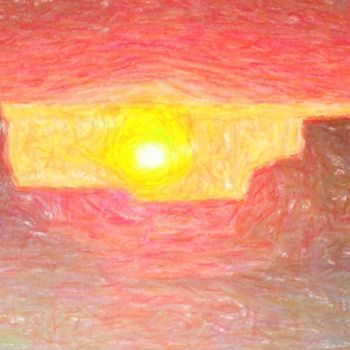 Grafika cyfrowa / sztuka generowana cyfrowo zatytułowany „Desert Sunset” autorstwa Jack Cash Jr, Oryginalna praca
