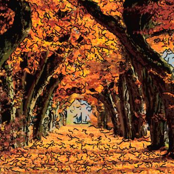 Digital Arts titled "Tree Lined Path" by Jack Cash Jr, Original Artwork