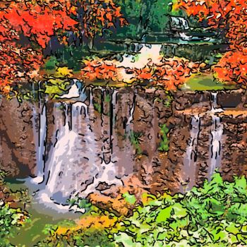 Digitale Kunst mit dem Titel "Waterfall" von Jack Cash Jr, Original-Kunstwerk