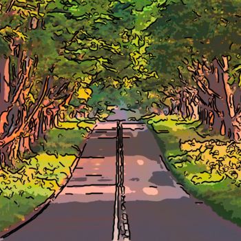 Digitale Kunst mit dem Titel "Country Road" von Jack Cash Jr, Original-Kunstwerk