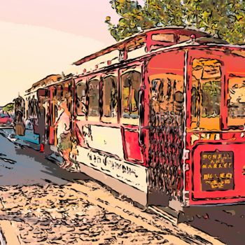 Arte digitale intitolato "Trolley Car" da Jack Cash Jr, Opera d'arte originale