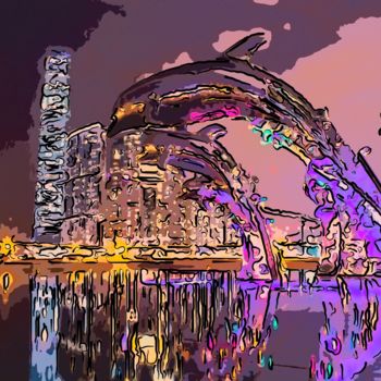 Arte digital titulada "Fountain" por Jack Cash Jr, Obra de arte original
