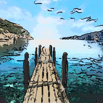 Цифровое искусство под названием "Dock On The Bay" - Jack Cash Jr, Подлинное произведение искусства