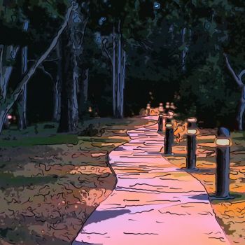 Digitale Kunst getiteld "Lighted Pathway" door Jack Cash Jr, Origineel Kunstwerk