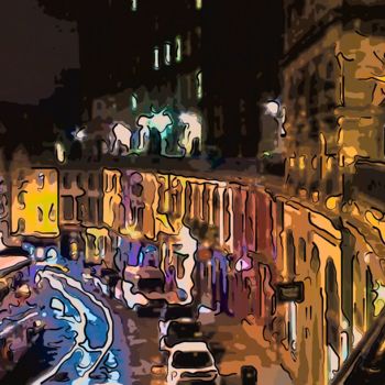 Digitale Kunst mit dem Titel "City Streets" von Jack Cash Jr, Original-Kunstwerk