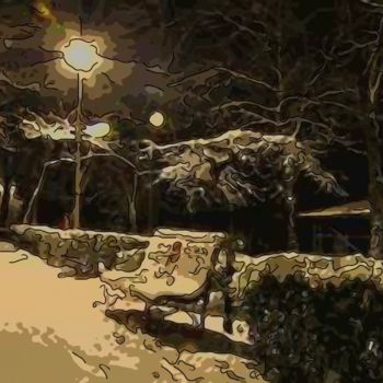 Digitale Kunst mit dem Titel "Park Bench" von Jack Cash Jr, Original-Kunstwerk