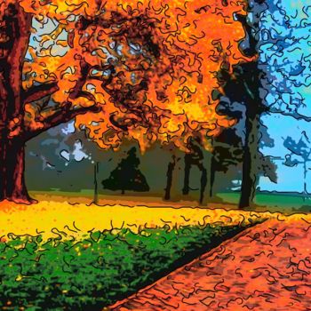 Digitale Kunst mit dem Titel "The Park" von Jack Cash Jr, Original-Kunstwerk