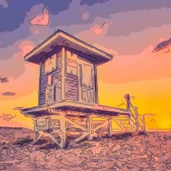 Digital Arts titled "Lifeguard Tower" by Jack Cash Jr, Original Artwork