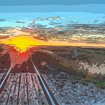 Arte digital titulada "Abandoned Tracks" por Jack Cash Jr, Obra de arte original