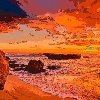 Цифровое искусство под названием "Sunset Colors" - Jack Cash Jr, Подлинное произведение искусства