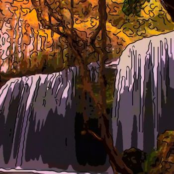 Digitale Kunst getiteld "Waterfall In The Wo…" door Jack Cash Jr, Origineel Kunstwerk