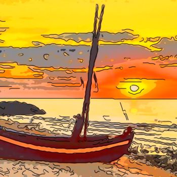 Digital Arts titled "Mystery Boat" by Jack Cash Jr, Original Artwork
