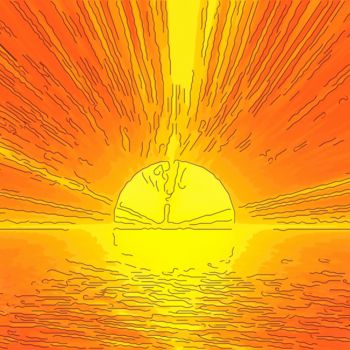Digitale Kunst getiteld "Solar Flare" door Jack Cash Jr, Origineel Kunstwerk