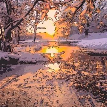 Arte digital titulada "A Winter Sunrise" por Jack Cash Jr, Obra de arte original