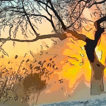 Arts numériques intitulée "A Tree In Winter" par Jack Cash Jr, Œuvre d'art originale