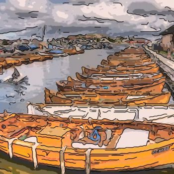 Digital Arts titled "Fishing Boats" by Jack Cash Jr, Original Artwork