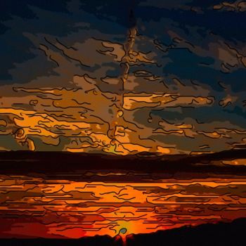Arts numériques intitulée "Sahara Sunrise" par Jack Cash Jr, Œuvre d'art originale, Peinture numérique