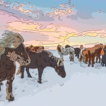 Digital Arts titled "A Harsh Winter" by Jack Cash Jr, Original Artwork, Digital Painting