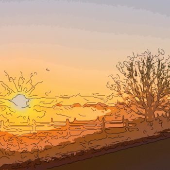 Digital Arts με τίτλο "Here Comes The Sun 3" από Jack Cash Jr, Αυθεντικά έργα τέχνης, Ψηφιακή ζωγραφική