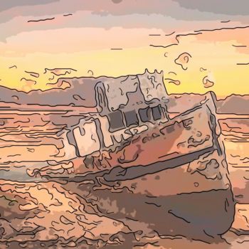 数字艺术 标题为“Ship Wreck 2” 由Jack Cash Jr, 原创艺术品, 数字油画