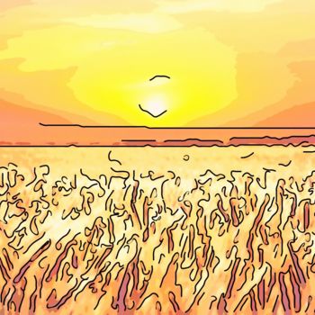 Arte digitale intitolato "A Field Of Wheat" da Jack Cash Jr, Opera d'arte originale, Pittura digitale