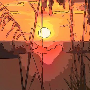 Arts numériques intitulée "Saltgrass Sunrise" par Jack Cash Jr, Œuvre d'art originale, Peinture numérique