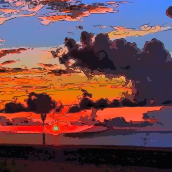 Arte digital titulada "The Sun Sets" por Jack Cash Jr, Obra de arte original, Pintura Digital
