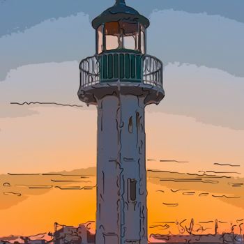 Digital Arts με τίτλο "Lighthouse 3" από Jack Cash Jr, Αυθεντικά έργα τέχνης, Ψηφιακή ζωγραφική