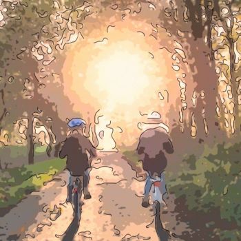 Arte digital titulada "Bike Ride" por Jack Cash Jr, Obra de arte original, Pintura Digital
