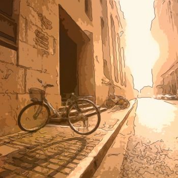 Digital Arts titled "A Back Street 3" by Jack Cash Jr, Original Artwork, Digital Painting