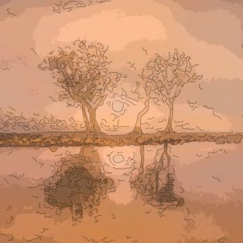 Digitale Kunst mit dem Titel "Two Trees" von Jack Cash Jr, Original-Kunstwerk, Digitale Malerei