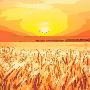Digitale Kunst mit dem Titel "Field Of Wheat 3" von Jack Cash Jr, Original-Kunstwerk, Digitale Malerei