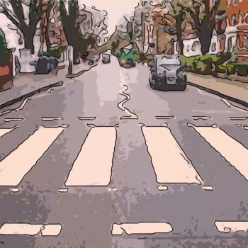 Цифровое искусство под названием "Abbey Road Crosswalk" - Jack Cash Jr, Подлинное произведение искусства, Цифровая живопись