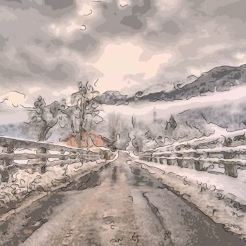 Digital Arts titled "Snow Storm 3" by Jack Cash Jr, Original Artwork, Digital Painting