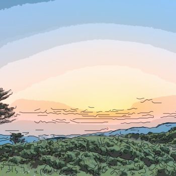 「Serengeti Sunset」というタイトルのデジタルアーツ Jack Cash Jrによって, オリジナルのアートワーク, デジタル絵画