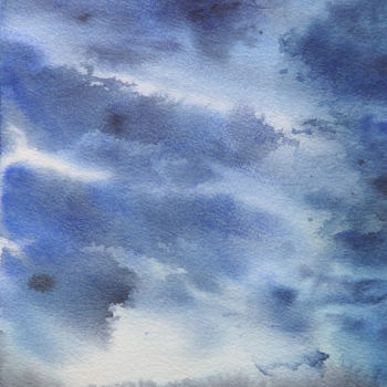 Pittura intitolato "Sky" da Julia Kochetova, Opera d'arte originale, Acquarello